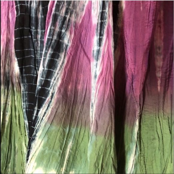 bisou²•boho combo maxi dress & skirt tie dye colorblock - Picture 5 of 5